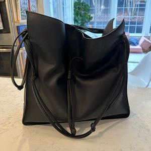 Von holzhausen black vegan leather large shopper